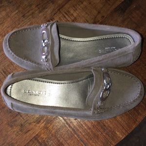 Coach loafers, gray leather, size 6